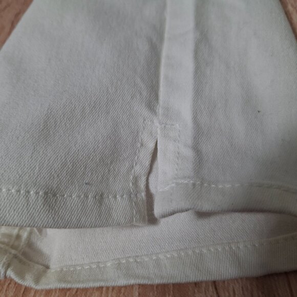 Cropped White Capris George Size 14 Jean Style Zippered Slim Fit Stretchy - Picture 4 of 14